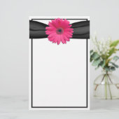 Pink Gerbera Daisy Stationery Briefpapier (Staand voorkant)