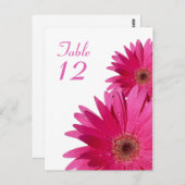 Pink Gerbera Daisy Table Number Card Briefkaart (Voorkant / Achterkant)