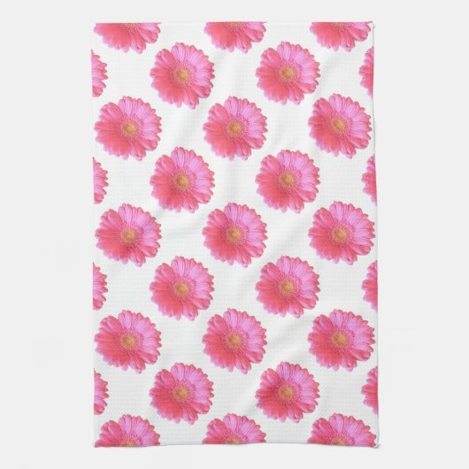 Pink gerbera daisy theedoek (Verticaal)