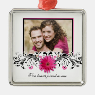 Pink Gerbera Daisy Wedding Love Favoriete Ornament