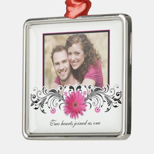 Pink Gerbera Daisy Wedding Love Favoriete Ornament (Links)