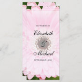 Pink Gerbera Daisy Wedding Programma Programmakaart (Voorkant / Achterkant)