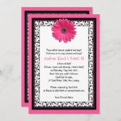 Pink Gerbera Floral Sweet 16 Birthday Invitation Kaart (Voorkant / Achterkant)