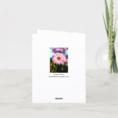Pink Gerbera Folded Greeting Card Bedankkaart (Achterkant)