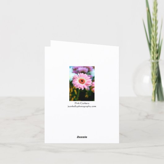 Pink Gerbera Folded Greeting Card Bedankkaart (Achterkant)