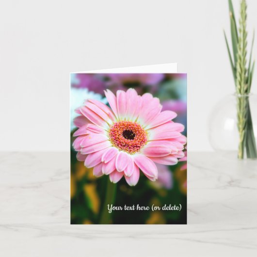 Pink Gerbera Folded Greeting Card Bedankkaart (Voorkant)