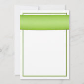 Pink Gerbera met Green Ribbon Wedding Invitation Kaart (Achterkant)