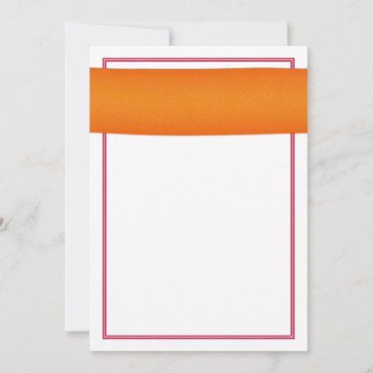 Pink Gerbera Oranje Ribbon Afstuderen Invitation Kaart (Achterkant)