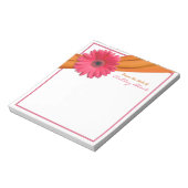Pink Gerbera Oranje Ribbon Personalized Notitieblo Notitieblok (Linkerzijde)