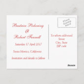 Pink Gerbera Save the Date aangekondigd Briefkaart (Achterkant)