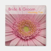 Pink Gerbera · Save the Date Magnet (Voorkant)