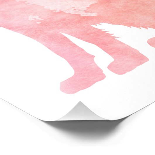 Pink German Shepherd Dog Art Foto Afdruk (Hoek)