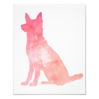 Pink German Shepherd Dog Art Foto Afdruk