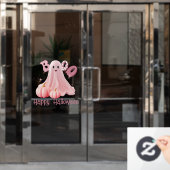 Pink Ghost Boo Happy Halloween Window Cling Raamsticker (Kantoordeur)