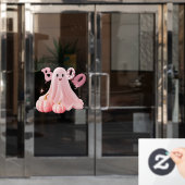 Pink Ghost Boo Window Cling Raamsticker (Kantoordeur)