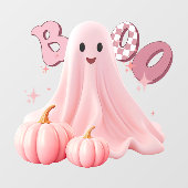 Pink Ghost Boo Window Cling Raamsticker (Vel)