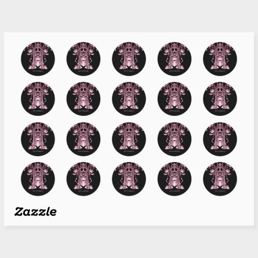 Pink Ghost Classic Ronde Sticker (Vel)