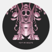 Pink Ghost Classic Ronde Sticker (Voorkant)