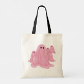Pink Ghost Group Halloween Canvas tas (Achterkant)