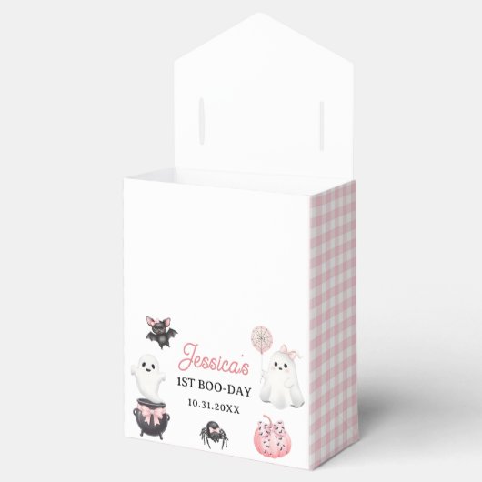 Pink Ghost Halloween 1e verjaardag Bedankdoosjes (Geopend)