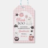 Pink Ghost Halloween 1e verjaardag Cadeaulabel (Voorkant)