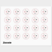 Pink Ghost Halloween 1e verjaardag Ronde Sticker (Vel)