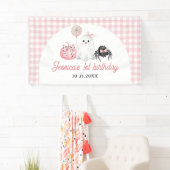 Pink Ghost Halloween 1e verjaardag Spandoek (Insitu)