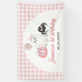 Pink Ghost Halloween 1e verjaardag Spandoek (Verticaal)