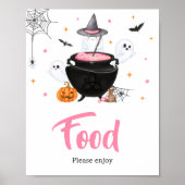 Pink Ghost Halloween-Baby maakt eten Poster (Voorkant)