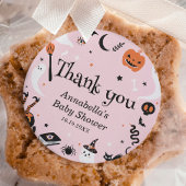 Pink Ghost Halloween Baby shower Bedankt Ronde Sticker