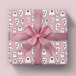 Pink Ghost Halloween Cadeaupapier