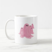 Pink Ghost Halloween Coffee Mok (Links)
