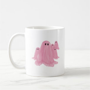 Pink Ghost Halloween Coffee Mok
