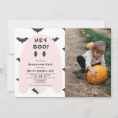 Pink Ghost Halloween elk jaar uitnodiging voor de (Voorkant)