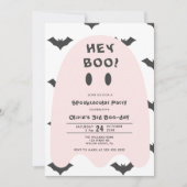 Pink Ghost Halloween elk jaar uitnodiging voor de  (Voorkant)