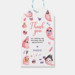 Pink Ghost Halloween Ghost 1st Birthday Bedankt Cadeaulabel