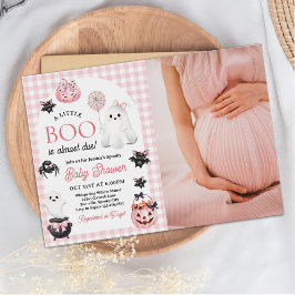 Pink Ghost Halloween Girl Baby shower Foto Kaart