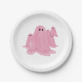 Pink Ghost Halloween Papier Bord (Voorkant)