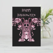 Pink Ghost Halloween Party Uitnodiging (Staand voorkant)