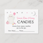 Pink Ghost Halloween Raad hoeveel spel Informatiekaartje (Voorkant)