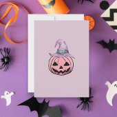Pink Ghost Halloween Spooky Birthday Party Kaart
