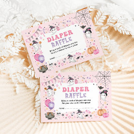 Pink Ghost Halloween Spooky Boo Luier Raffle Informatiekaartje