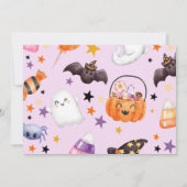 Pink Ghost Halloween Spooky One 1st Birthday Party Kaart (Achterkant)