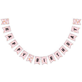 Pink Ghost Halloween Spooky One Happy Birthday Vlaggetjes