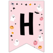 Pink Ghost Halloween Spooky One Happy Birthday Vlaggetjes (Tweede vlag)