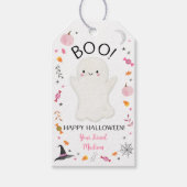 Pink Ghost Halloween Treat Cadeaulabel (Voorkant)