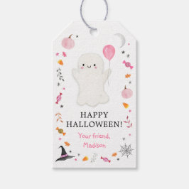 Pink Ghost Halloween Treat Cadeaulabel