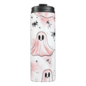 Pink Ghost Halloween Tumbler Thermosbeker (Voorkant)