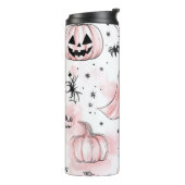 Pink Ghost Halloween Tumbler Thermosbeker (Gedraaid links)