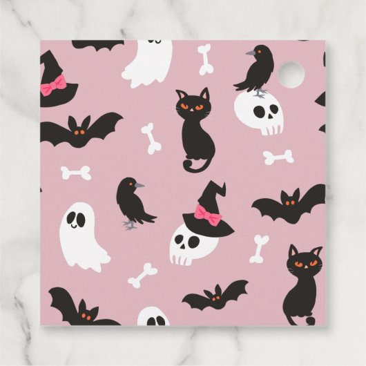 Pink Ghost Halloween Verjaardagsfeest Dank u Bedankjes Labels (Achterkant)